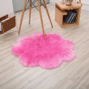 Faux fårskinnsullsmatta, fluffigt mjukt syntetiskt fårskinn Lyxullsoffa Matta Kudde Dekorera ditt vardagsrum och sovrum (45 cm, rosa)
