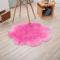 Faux fårskinnsullsmatta, fluffigt mjukt syntetiskt fårskinn Lyxullsoffa Matta Kudde Dekorera ditt vardagsrum och sovrum (45 cm, rosa)