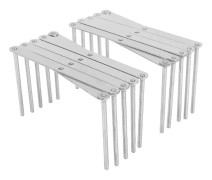 2-packs utdragbara grytlockshållare Multipurpose Steamer Rack P DXGHC