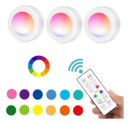 Trådlösa under-skåpslampor med fjärrkontroll 3-pack - 16 LED-färger