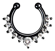 Fake Septum Näspiercing Näsring Utan Hål Svart
