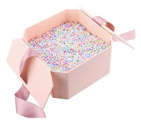 Återanvändbar deluxe stor presentask med rosett - 21*21*12cm