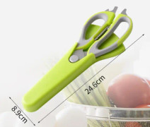 Heavy Duty Utility Delad kökssax för kött, grönsaker 9,6" långa, gråa och gröna handtag