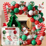 Julballong Garland Arch Kit med röda rosa Martini blå Bean grön vit guld ballonger Santa Elk folie ballonger för Xmas Baby Shower