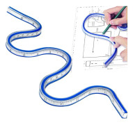 Flexibel linjal, 50 cm PVC-linjal, tydligt flexibel böjbar kurvlinjal