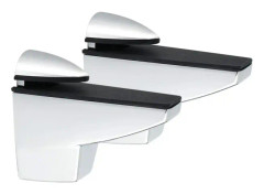 Justerbar hylla i trä/glas, glasstöd, fiskmunstypklämma, adaptiv 5-25 mm tjock hylla, 2 st