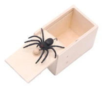 Guoxing Spindelskräcklåda, Träskämtlåda, Praktiska Skämtlådor, Skämt & Praktiska Skämt Leksaker Skämtrekvisita För Halloween (svart) (1 st)