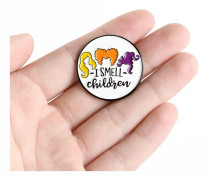 BARN Emalj Pins Anpassade Halloween Broscher Lapel Pin Skjorta Väska Runt märke Rolig Smycken Present för barn Vänner (2 stycken) Sunmostar