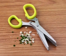 TOOHUI köksörtsax i rostfritt stål, multifunktionell örtsax med 5 blad för att skära persilja, purjolök, mynta, peppar