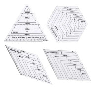 4-delad DIY-sy- och quiltningslinjal, 45 graders 60 graders linjal, sexkantig quiltningslinjal