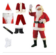 Set - Lyxig sammetstomtekostym för vuxna - Inc3XL