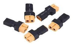 Batteriomvandlare Adapter Xt30 till Xt60 | 5 delar, robusta och lätta | För Pioneer Drones, Lipo Laddare, Stereos | Gul Svart, Plast