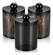 3-delad bomullspinne Organizer, Make-up Organizer, Dispenser för bomullsdynor med etikett för bomullstussar, smink, kosmetika, badrum