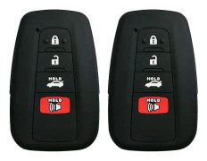2:a Gummi 4-knappar Smart Key Fob Full Protector Remote Skin Cover Case Keyless Jacket