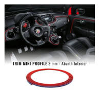 Självhäftande profil - Fiat - 500 Abarth - Röd - 3 mm x 300 cm - Mjuk och elastisk
