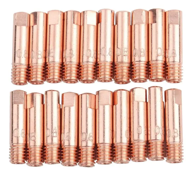 Health Gear 20 st svetskontaktmunstycken för 15AK MIG/MAG svetsbrännare förbrukningsmaterial koppar (1,0 mm)