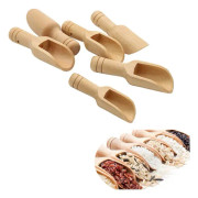 6 st Mini Träslev, Liten Bordsaltssked Träslev, för Kryddor, Matlagning, Sked, Köksredskap, Mjölk, Kaffe, Te, Godis, Mini Mjölksalt