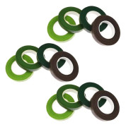 Blomstertejp Rulle Kit Bredd Buketter Blommor Gör Lim Dekorationer(12st, Mörkgrön X3 + Mellangrön X3 + Ljusgrön X3 + Kaffe X3)