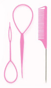 3-pack håröglesats med 2 st fransk fläta öglesats 18,5 cm, 13,8 cm. 1 st