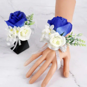 Prom Corsage och Boutonniere Set Rosblompinn Handledsband för Pa,ZQKLA