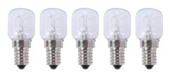 5 st E14 högtemperaturlampa 500 grader 25W halogen bubbelugnslampa e14 250V 25W kvartslampa