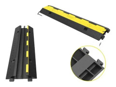 Kabelskyddsramp, gummi+PVC-material, kapacitet för 11000 pund vikt., 3-pack