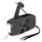 Solardriven nöd-NOAA väderradio handvev självdriven AM FM WB-radio 3 LED-ficklampa