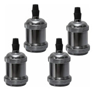 E27 Vintage Edison lamphållare uttag. 4 × takuttag lampbas retro lampbas hängande lamphållare upphängningslampa adapter lamptillbehör. svart
