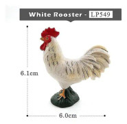 Tupp, Kyckling, Anka, Gåspåfågel, Svan Actionfigur Bondgårdsleksak Djurmodell Present Till Barn Hem DIY Kakdekoration Tillbehör Figur, Vit Tupp