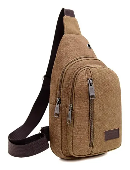 Westend Crossbody Canvas Sling Bag Backpack med justerbar rem