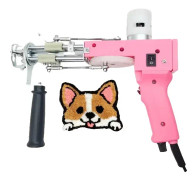 Elektrisk mattuftningspistol, professionell flockspruta, stickutrustning, Rosa