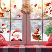 Jul vardagsrum tecknad snöflinga väggklistermärken (B, stil) 175 ark color 2