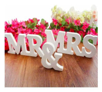 Mr & Mrs Träbokstäver Versaler Skylt Toppbord Dekorativ Väggalfabet Träbokstäver Bröllop Bröllopsfest Födelsedag Leksaker Heminredning