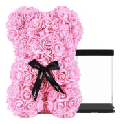 Rosbjörn i Klar Presentask - Alla Hjärtans Dag Mors Dag (Rosa, 25CM /10 tum)