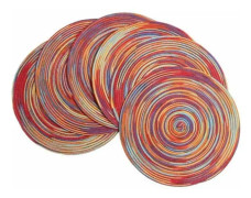 Dukningsunderlägg EVA Flätad Set om 6 Runda Dukningsunderlägg Tvättbara Värmebeständiga Halkfria 15''/38cm