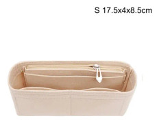 Multi-Pocket Women Insert Bag Handbag i filttyg - Beige L