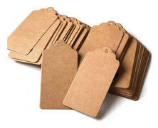 100-pack Kraftpapperslappar - Hängande etiketter med 20 meter natur