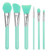 Silikon Makeup Borste Set Grön 6st