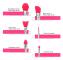 Silikon Makeup Borste Set Vattenmelon Röd 6st