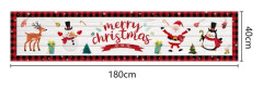 Mub- 13*72in Merry Xmas Watercolor Snowflake Home kitchen Decoration Party Supply Buffalo Plaid Christmas Trees Table Runner C+15.7*71in