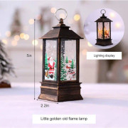 Vintage Nol Led-lykta med jultomte snögubbe snögubbe upphängningslampa kompatibel med jul hemma festdekoration bord