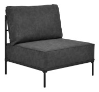 [en.casa]® Fåtölj-kombinierbar-75x70x70cm-stål / PU alcantara-svart