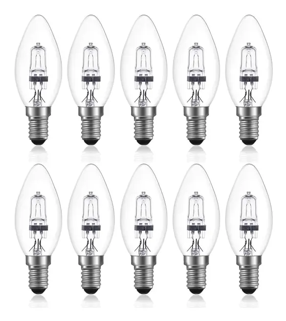 42W E14 C35 Dimbar Halogenlampa AC 220-240V Varmvit 2700K E14 Transparent Halogen Ljuslampa (10st) (FMY)