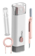 7 i 1 tangentbordsrengöringsborste (rosa), tangentbordsrengöringsborste kit, multifunktionell tangentbordshållare rengörare med tangentbordsborttagare för spelmekan