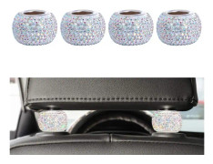 4-pack bilhuvudstöd kragar, bilhuvudstöd kragar ringar dekor bling kristall diamant (flerfärgad) Multicolor
