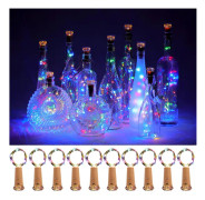CDQ Vinflasklampor med kork 10-pack Fairy batteridrivna minilampor Diamantformade LED-korklampor för vinflaskor Gör-det-själv-festdekor julhall