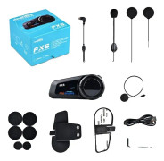 Motorcykel Intercom Headset, 6 Riders Kommunikation, Bluetooth 50 Anslutning, 1 st FX6