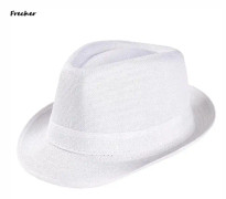 Mode Strandhalmhatt Jazz Utomhushatt Cowboy Fedora Hattar Cap Kvinnor Dam Topp Solkepsar Andas linne Bowlerhattar