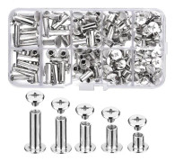 80st 5 storlekar Metall Bokbindningsskruvar Chicago Screws Rostfritt S