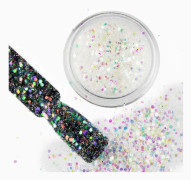 Nagelglitter - Blinkeffekt - Hexagon - 10 Vit